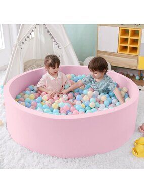 Large Foam Ball Pit for Toddlers - 47.2"x 13.8" Soft Play Area - Pink Fun!